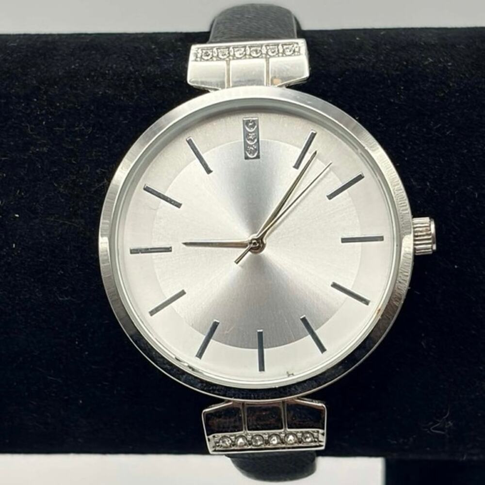 Black & Silver Crystal Watch